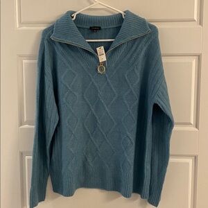 Talbots “Blue Haze” Half-Zip Sweater NWT